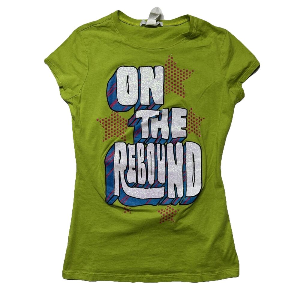 Charlotte Russe Graphic T-shirt Short Sleeve Women Green Size Large